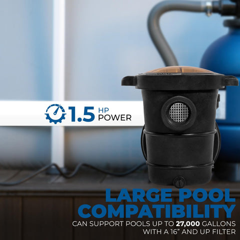 XtremepowerUS pool pump strainer basket keeps debris out of circulation for clearer water.