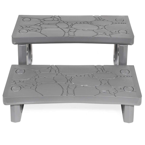 XtremepowerUS premium 2-step spa deck steps anti-slip texture for grip