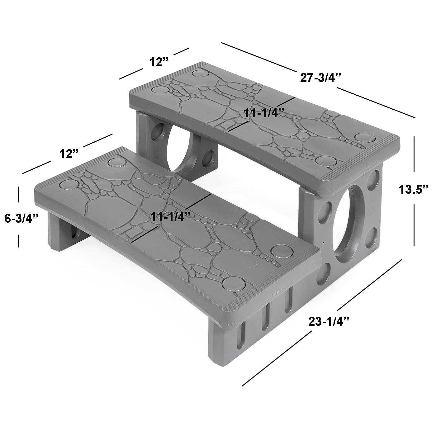 XtremepowerUS premium 2-step spa deck steps for indoor and outdoor use