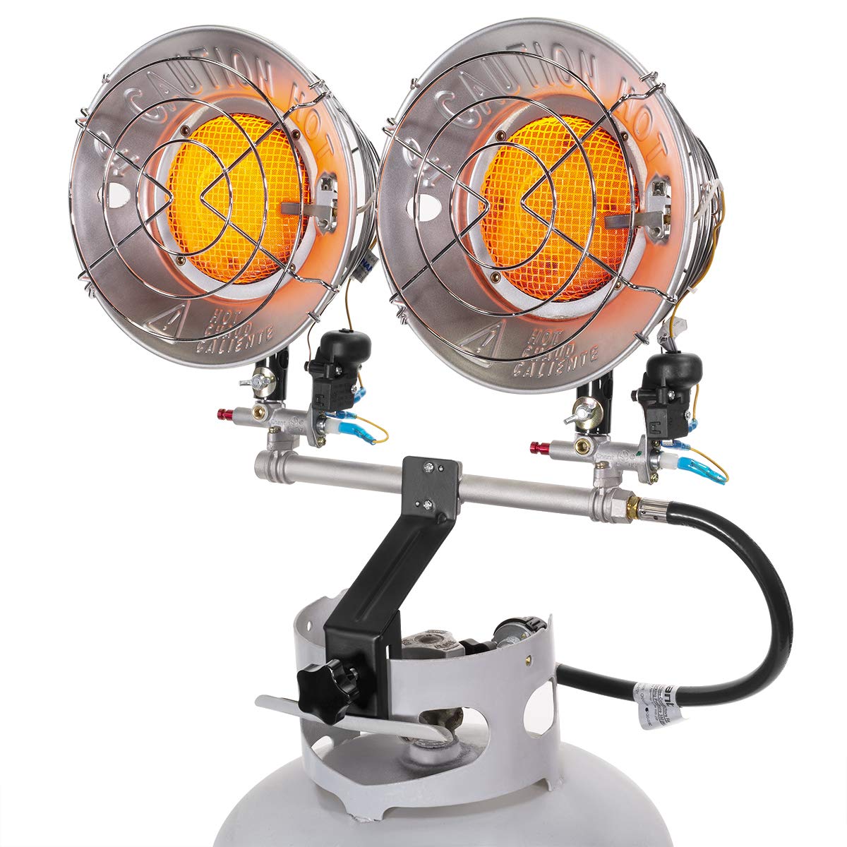 XtremepowerUS tanktop heater side view showing compact design for outdoor spaces.