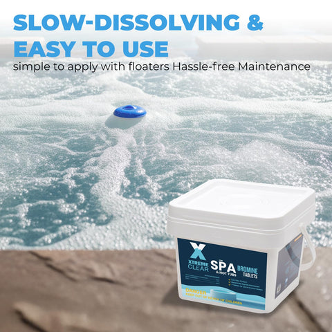 Xtremeclear long lasting tablets dissolve slowly to maintain clean water.