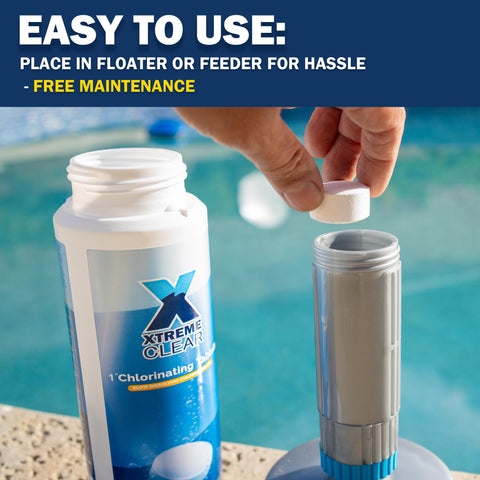 Pool and spa scene showing clear water with XtremepowerUS tabs in use.