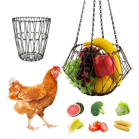 XuYelora hanging chicken feeder assembly shows durable construction for outdoor use.