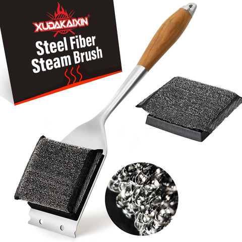 XUDAKAIXIN bristle-free grill brush with steam cleaning for quick grill maintenance