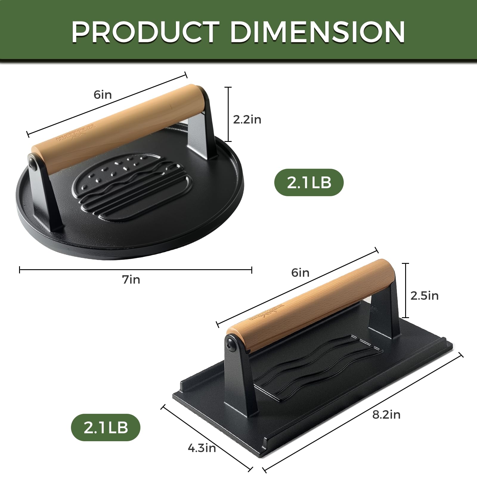 XUDAKAIXIN smash press with flat-edge design for crispy crust.