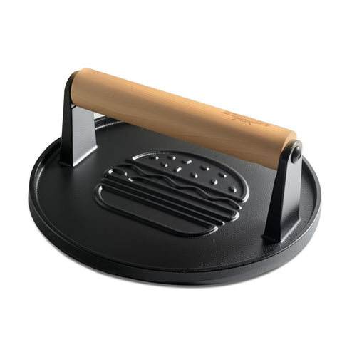 XUDAKAIXIN cast iron smash burger press with 7.1-inch surface for even results