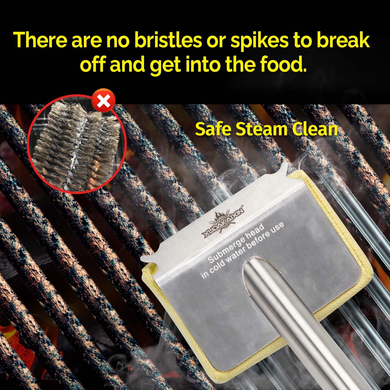 XUDAKAIXIN bristle-free safety for cooking and cleanup.