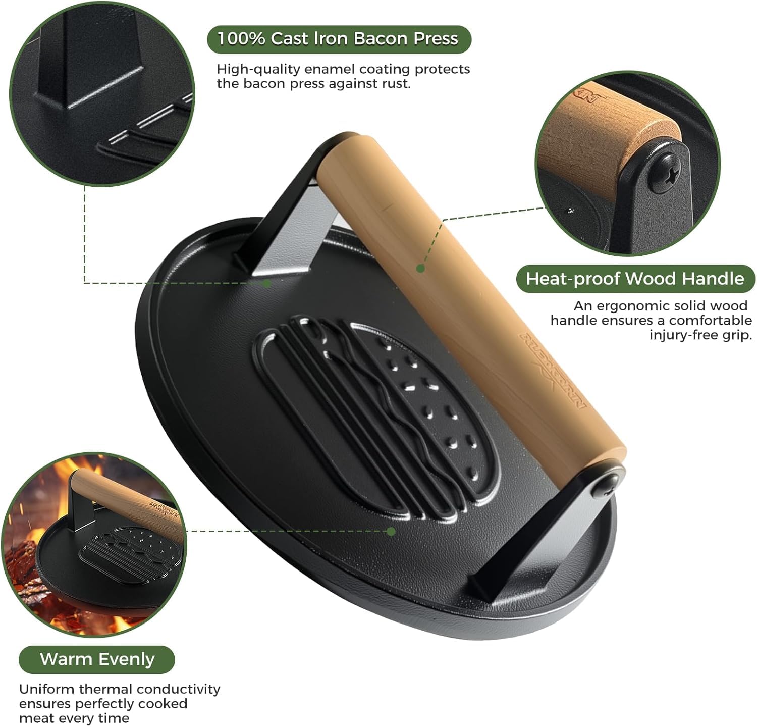 XUDAKAIXIN press on a griddle for versatile multi-surface cooking