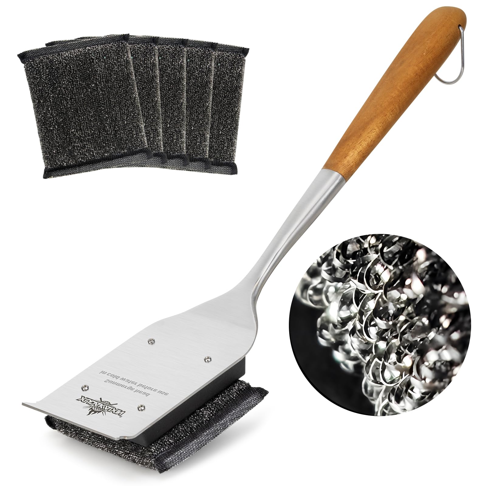 XUDAKAIXIN bristle-free grill brush provides safe steam cleaning for any grill.