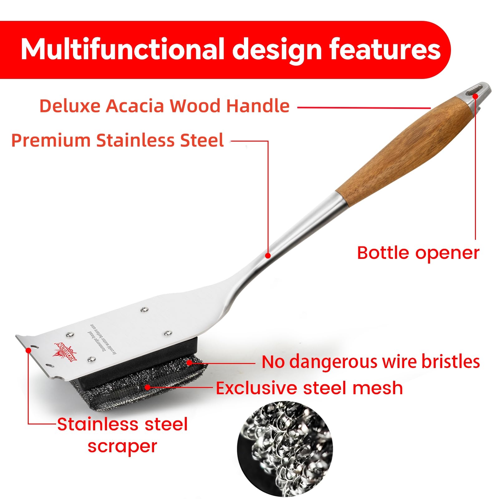 XUDAKAIXIN long handle design keeps hands away from heat