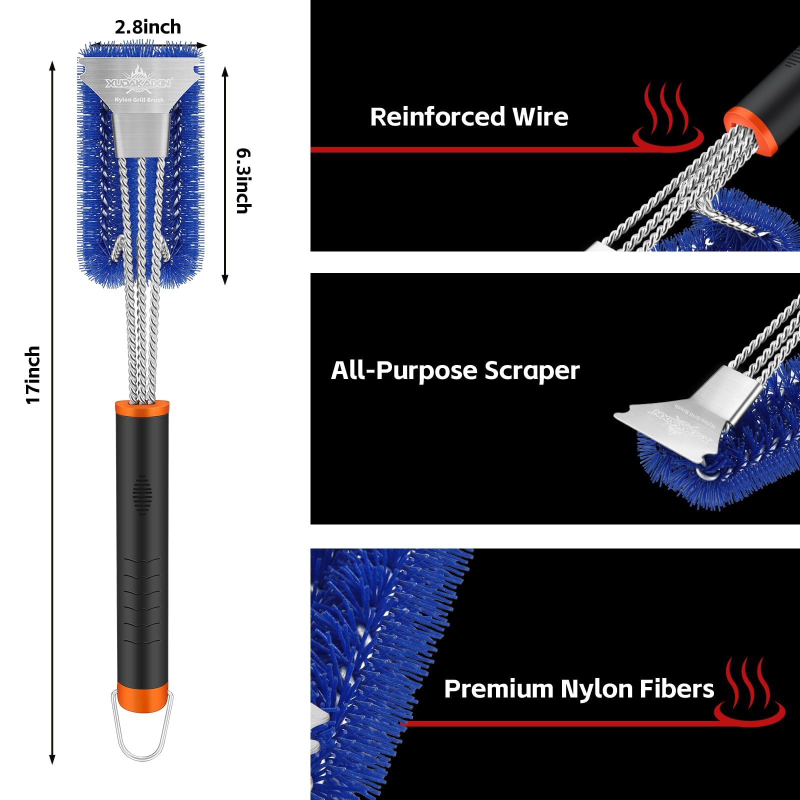 XUDAKAIXIN stainless steel scraper powers through tough grime.