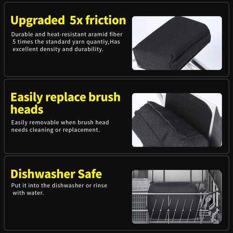 XUDAKAIXIN steam grill brush rinse or dishwasher safe head for upkeep.