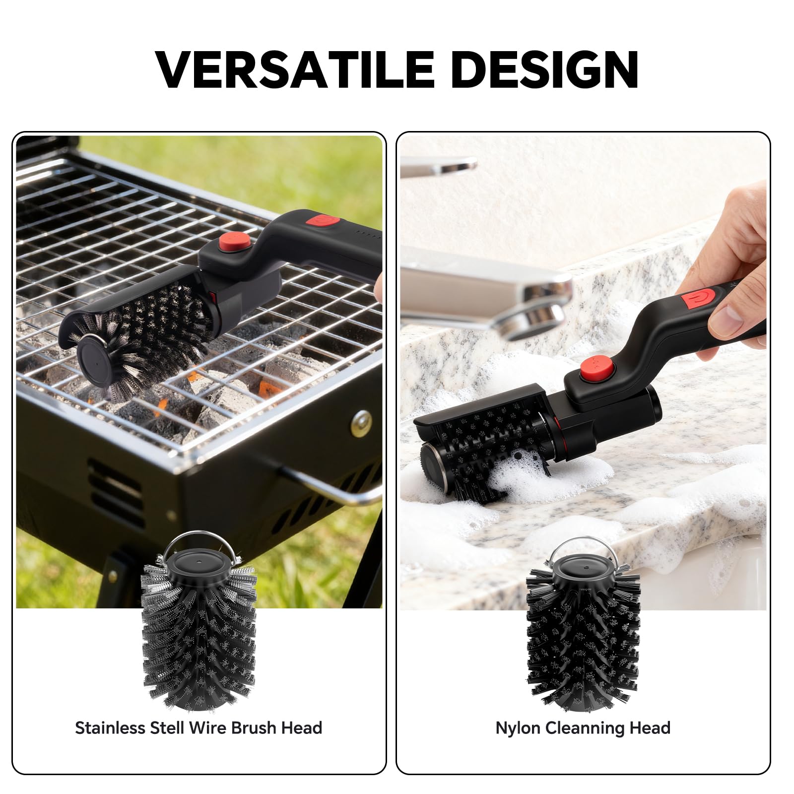 500°F heat‑resistant shell of XUDAKAIXIN brush withstands hot grates