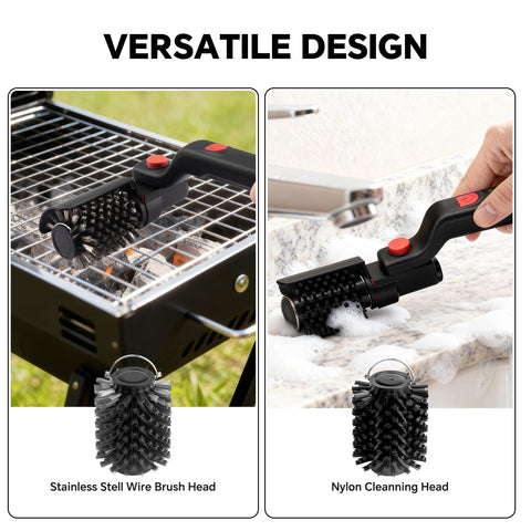 500°F heat‑resistant shell of XUDAKAIXIN brush withstands hot grates