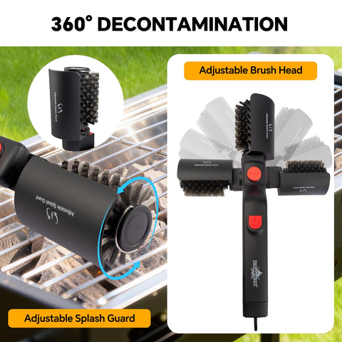 Cordless rechargeable operation of XUDAKAIXIN grill cleaner for convenient cleaning