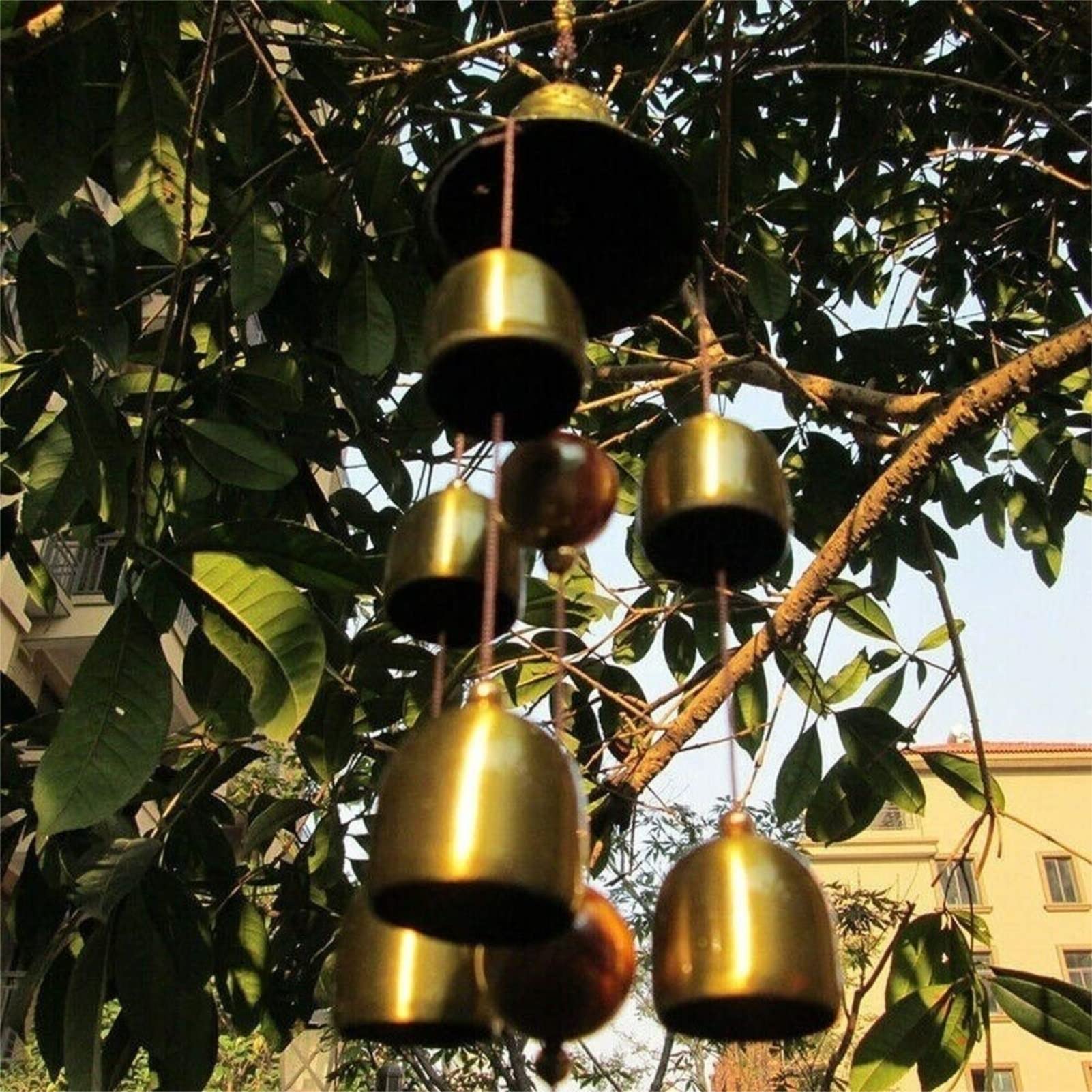 XUJIQI garden wind bell display brings calm evenings outdoors.
