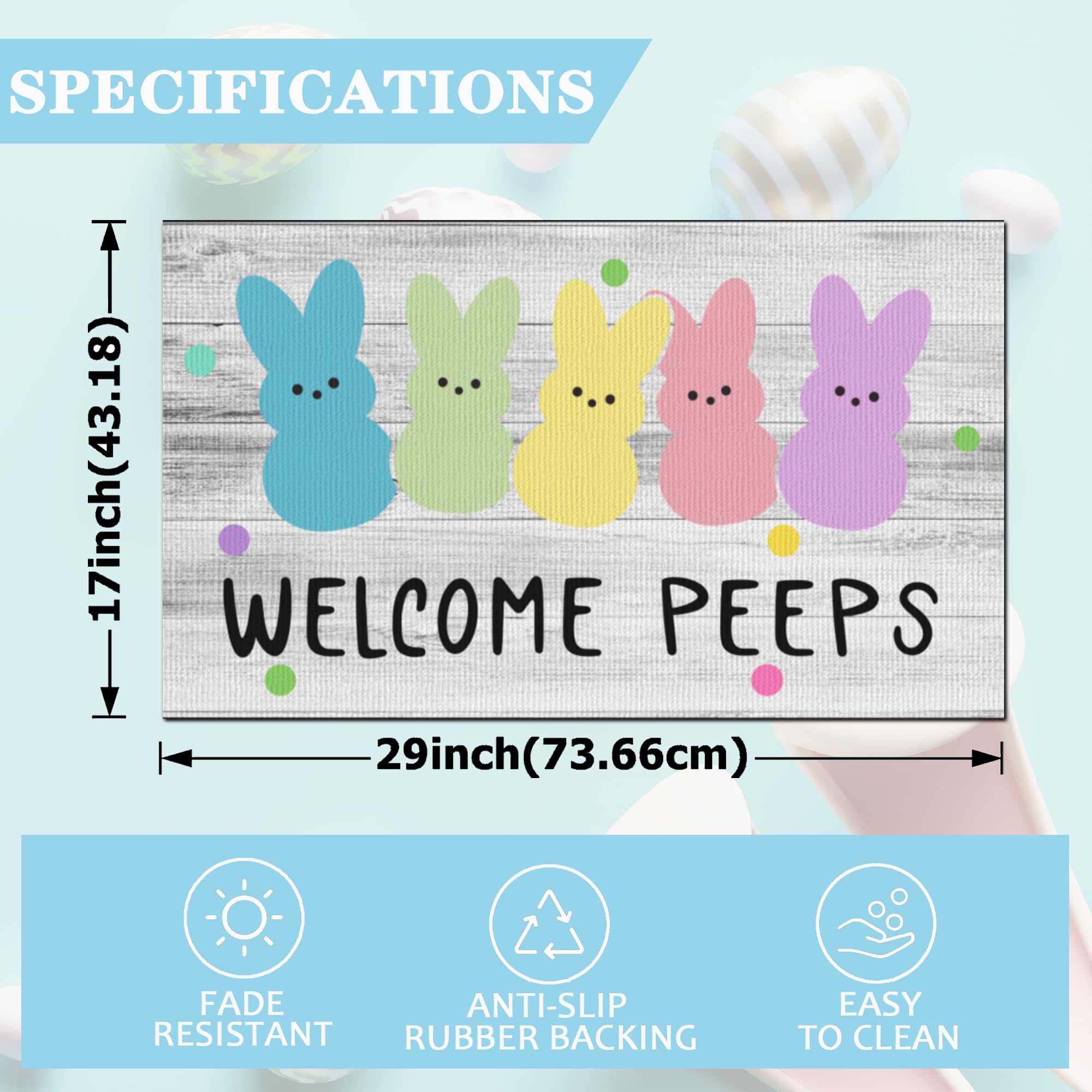 Xumuyin Easter doormat features a rabbit motif for festive entryways.