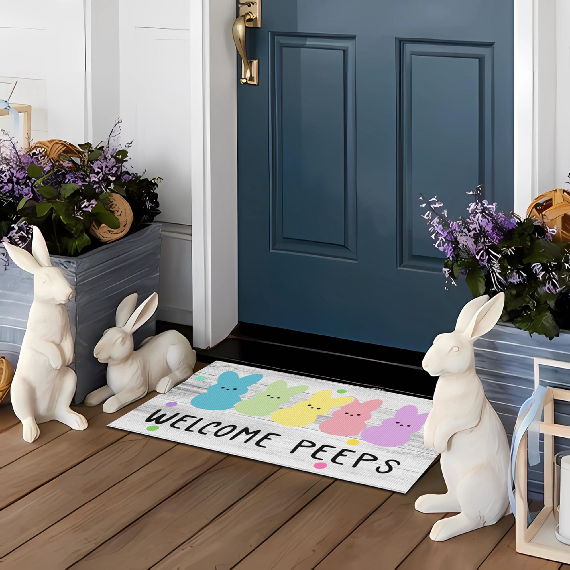 Xumuyin indoor/outdoor mat adds rustic charm to home decor.
