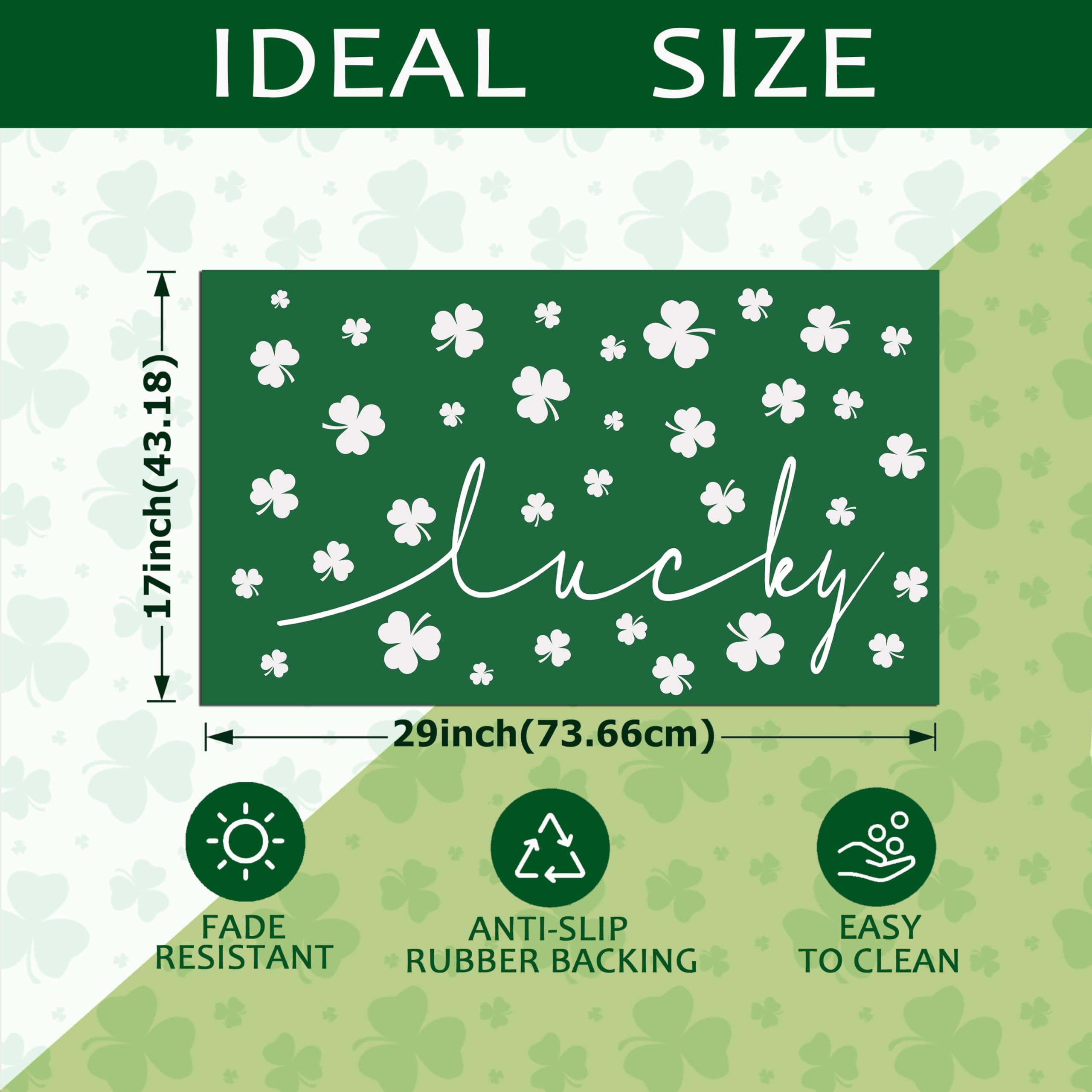 Xumuyin St Patrick's Day welcome mat adds seasonal charm and practicality.