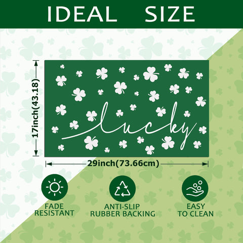 Xumuyin St Patrick's Day welcome mat adds seasonal charm and practicality.