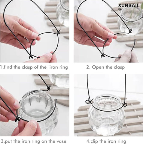 XUNSAIL six-pack air plant vases create versatile focal points.