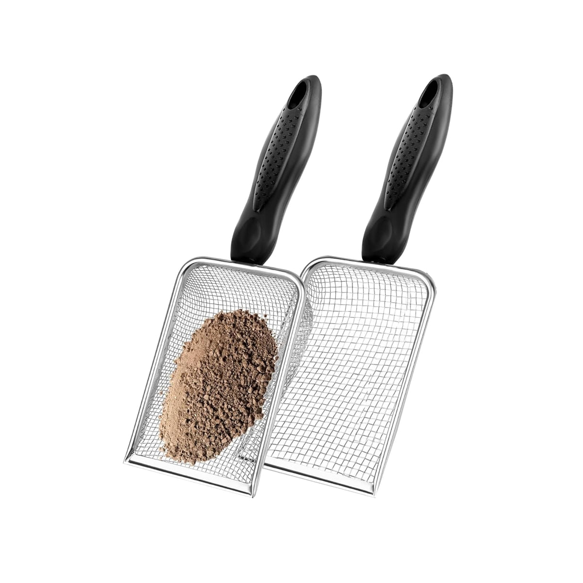 XUNYUQI two-piece soil sifter set assembled for easy garden prep.