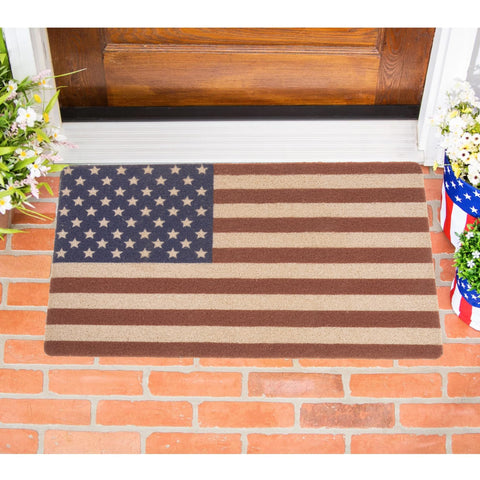 XuoAz 4th of July welcome doormat with flag pattern to invite guests.