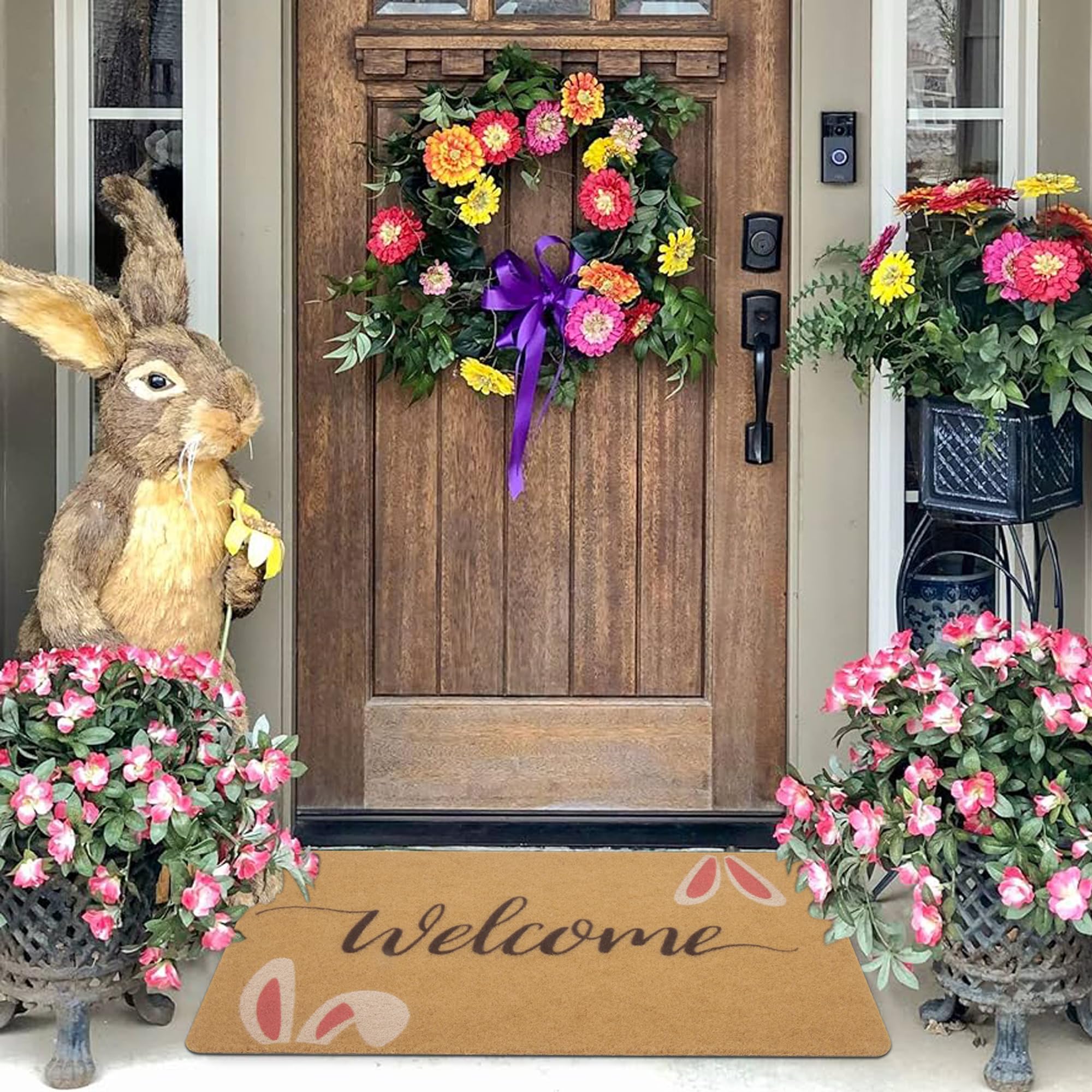 XuoAz Easter doormat highlights coir weave texture and durability