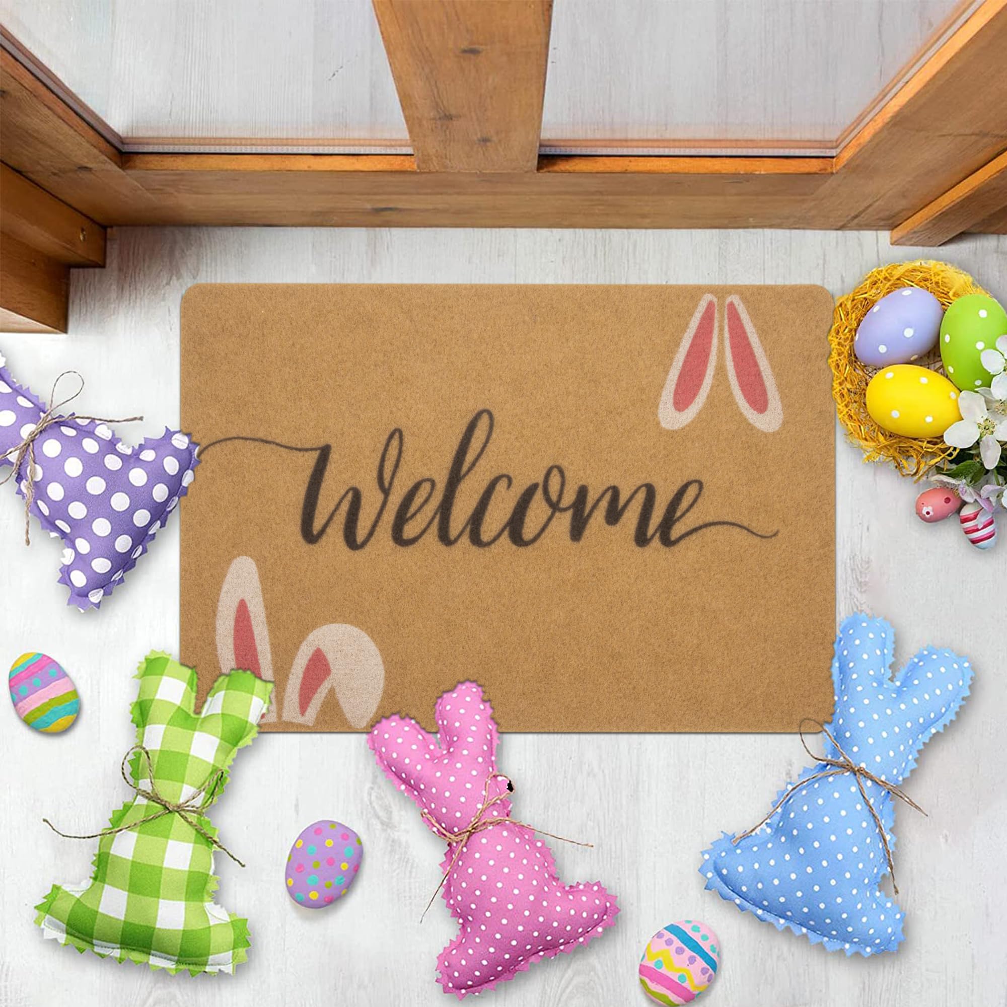 XuoAz Easter doormat designed for indoor and outdoor use