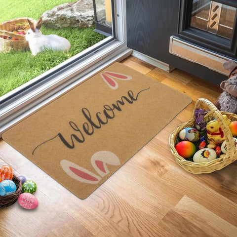 XuoAz Easter doormat sized 17x30 inches fits standard entryways