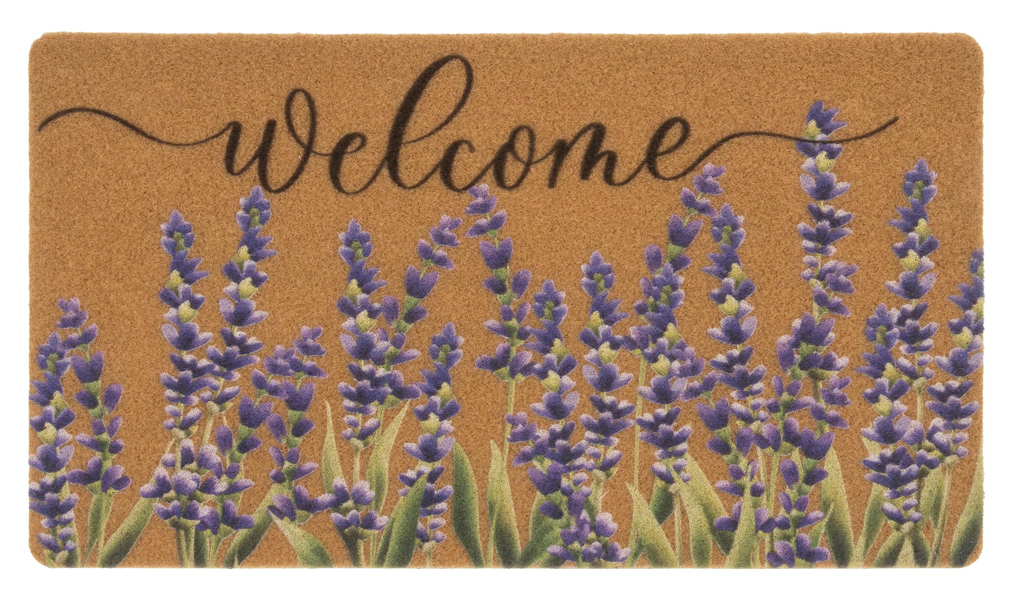 XuoAz lavender welcome doormat at the front door adds spring charm and dirt protection.