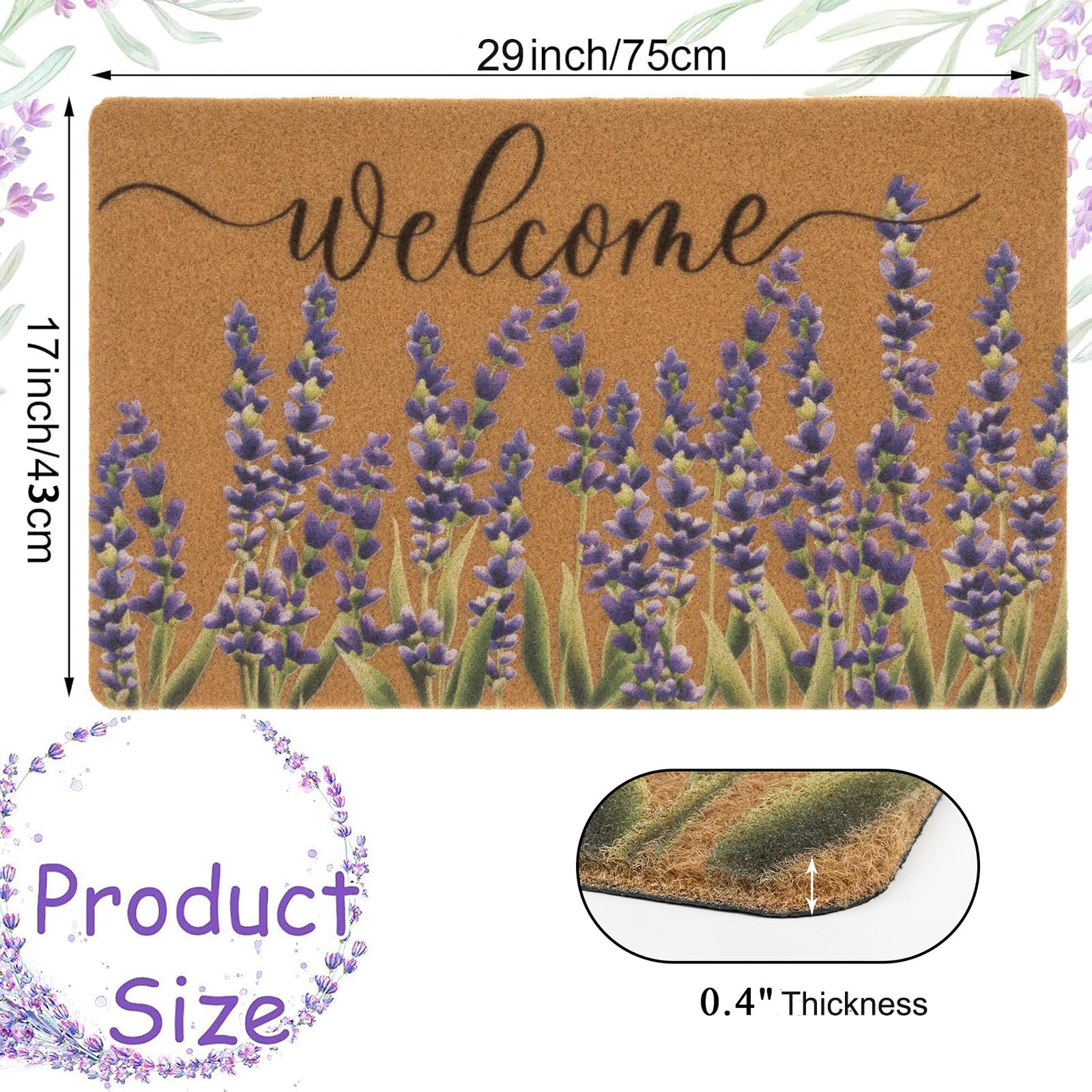XuoAz spring floral door mat brightens indoor and outdoor entryways.