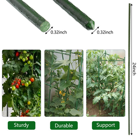 Xuwzenkl steel-plant-stake-flat-head design for secure reinforcement of climbing plants.