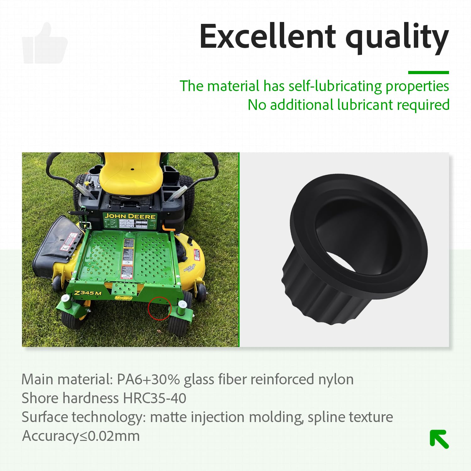 XVRTJ M167267 bushing compatibility with John Deere Z-series reduces wear risk.