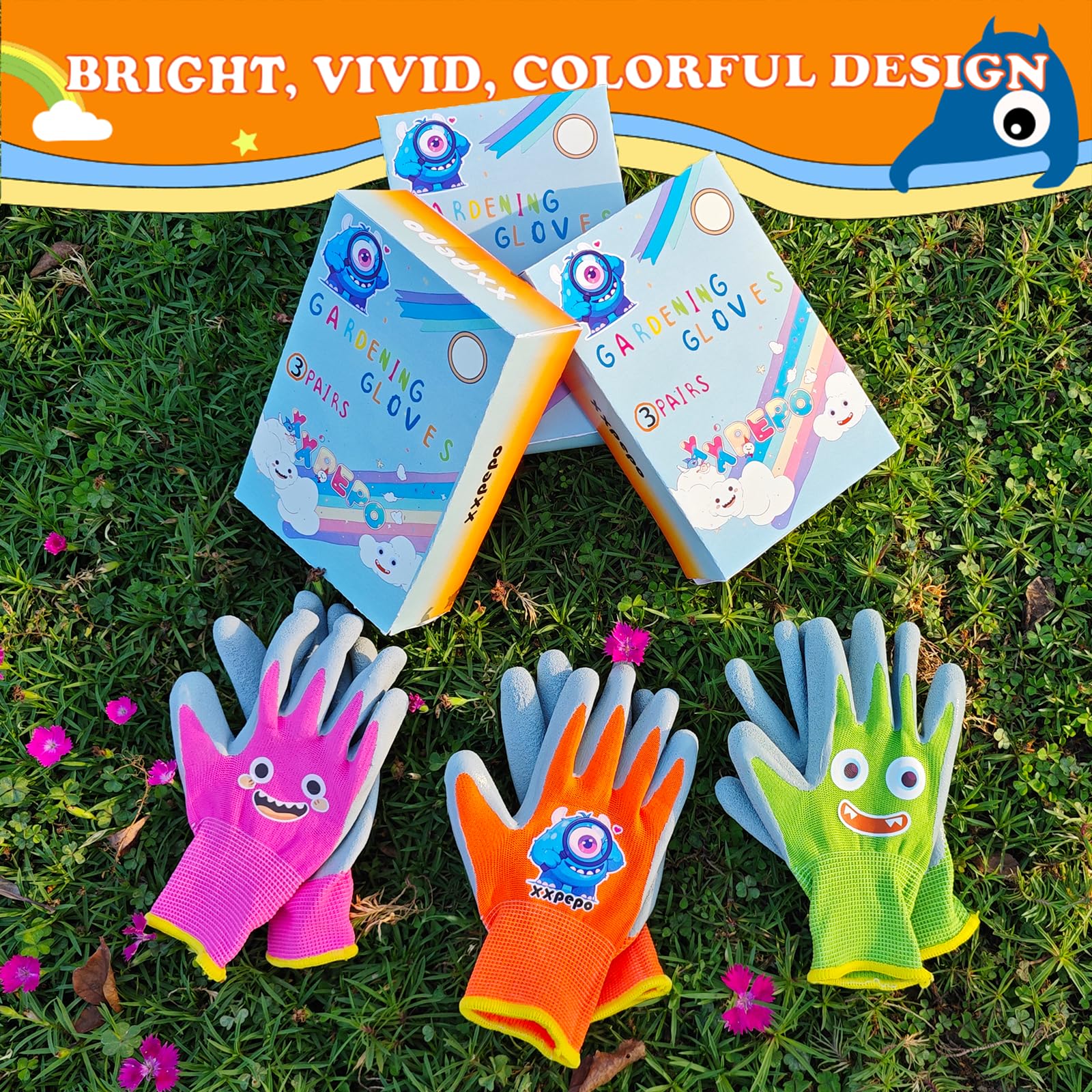 xxpepo kids gardening gloves flexible five-finger design enables movement