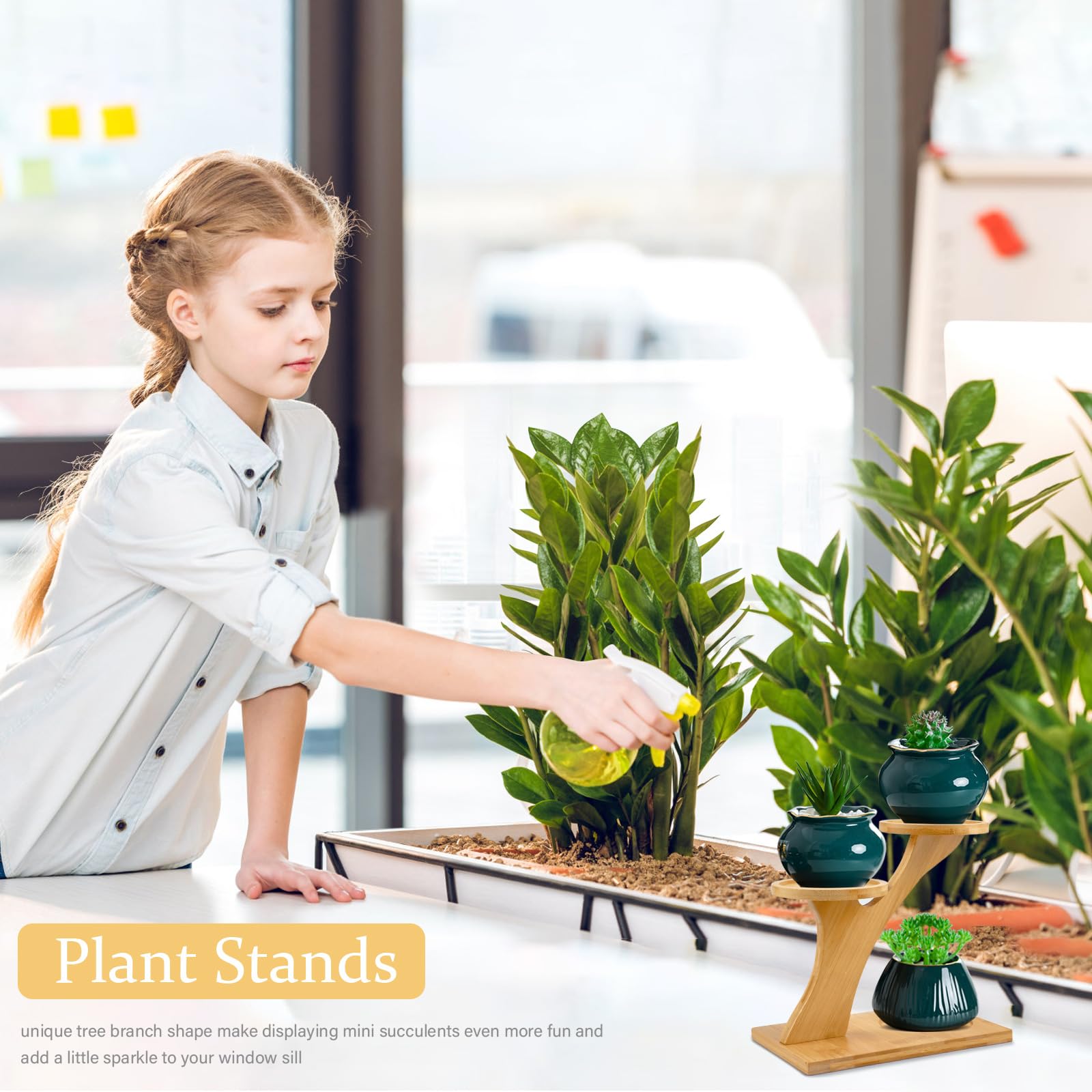 XXXFLOWER Bamboo Plant Stand 3-Tier easy screw assembly for quick setup.