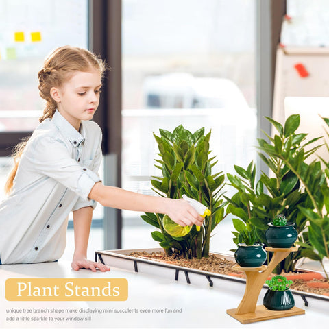 XXXFLOWER Bamboo Plant Stand 3-Tier easy screw assembly for quick setup.