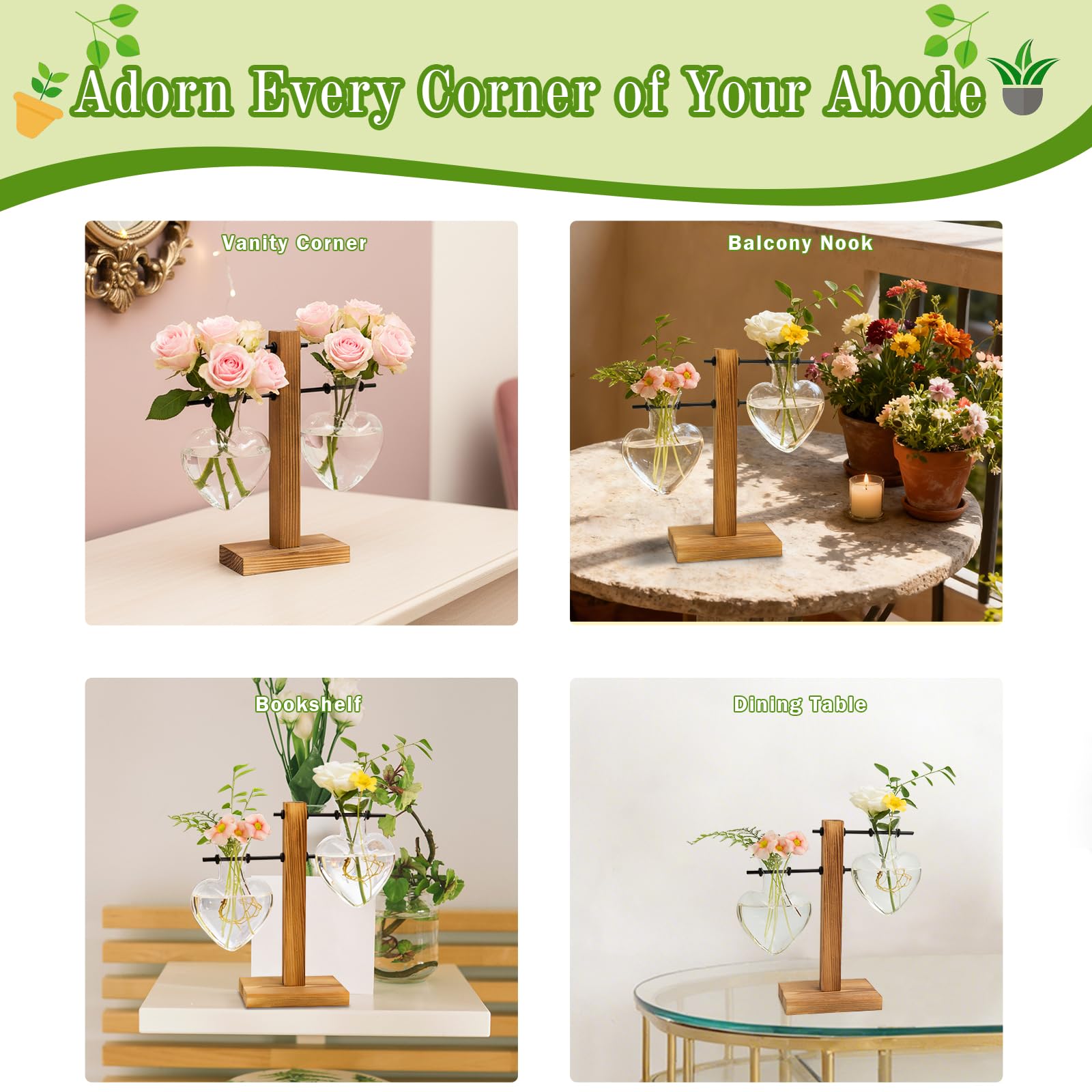 XXXFLOWER glass bulb terrarium with swivel holder for adjustable viewing