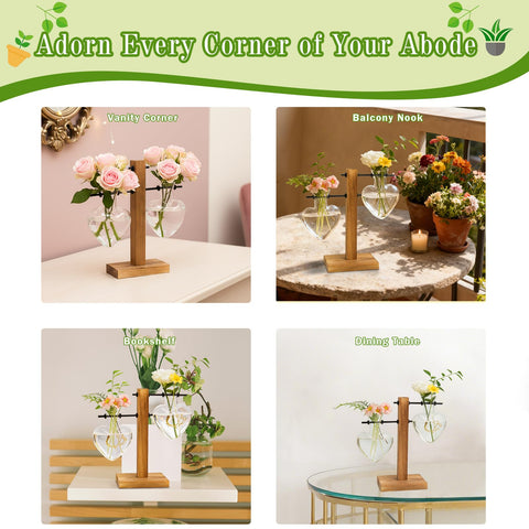 XXXFLOWER glass bulb terrarium with swivel holder for adjustable viewing