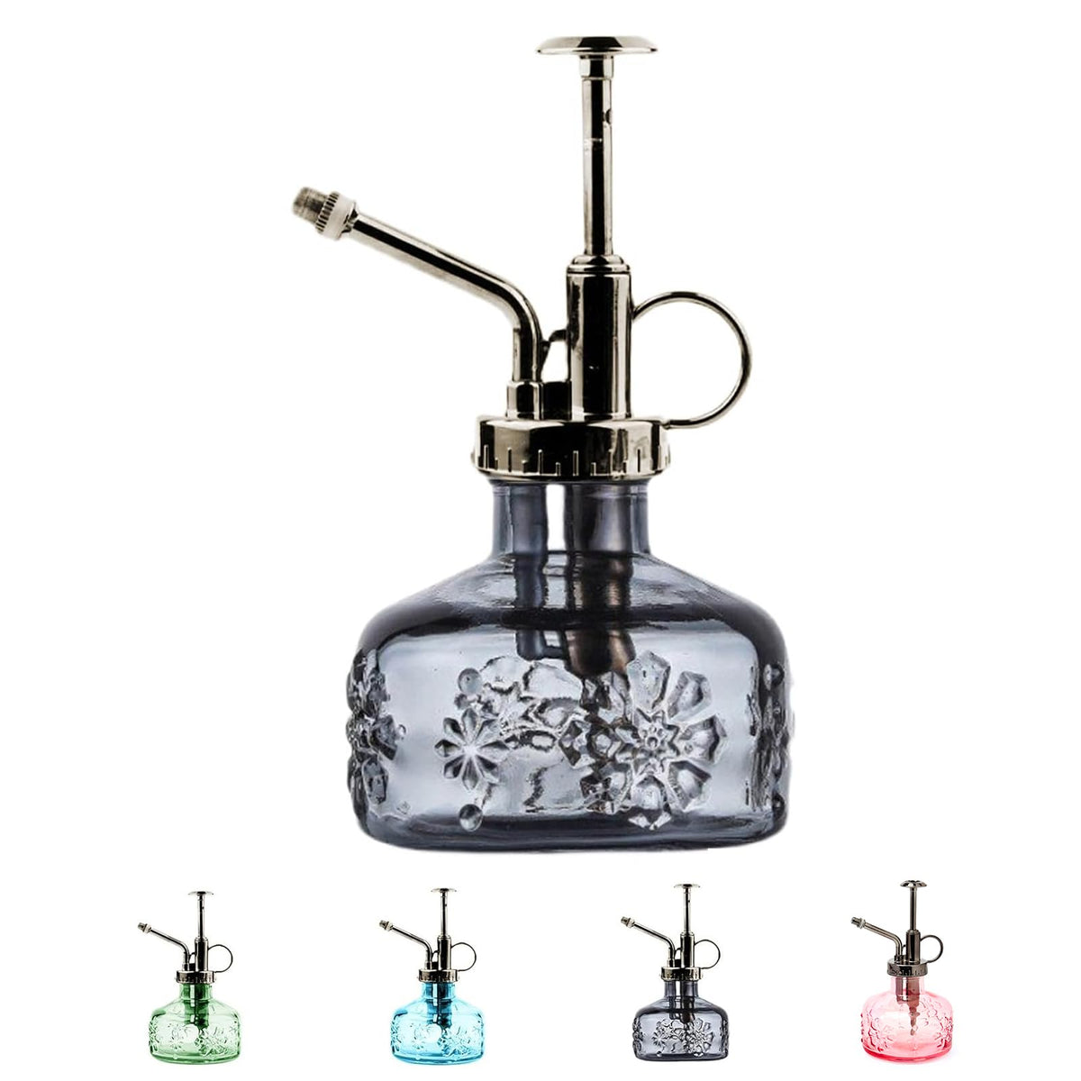 XXXFLOWER glass plant mister with bronze pump for precise indoor hydration.