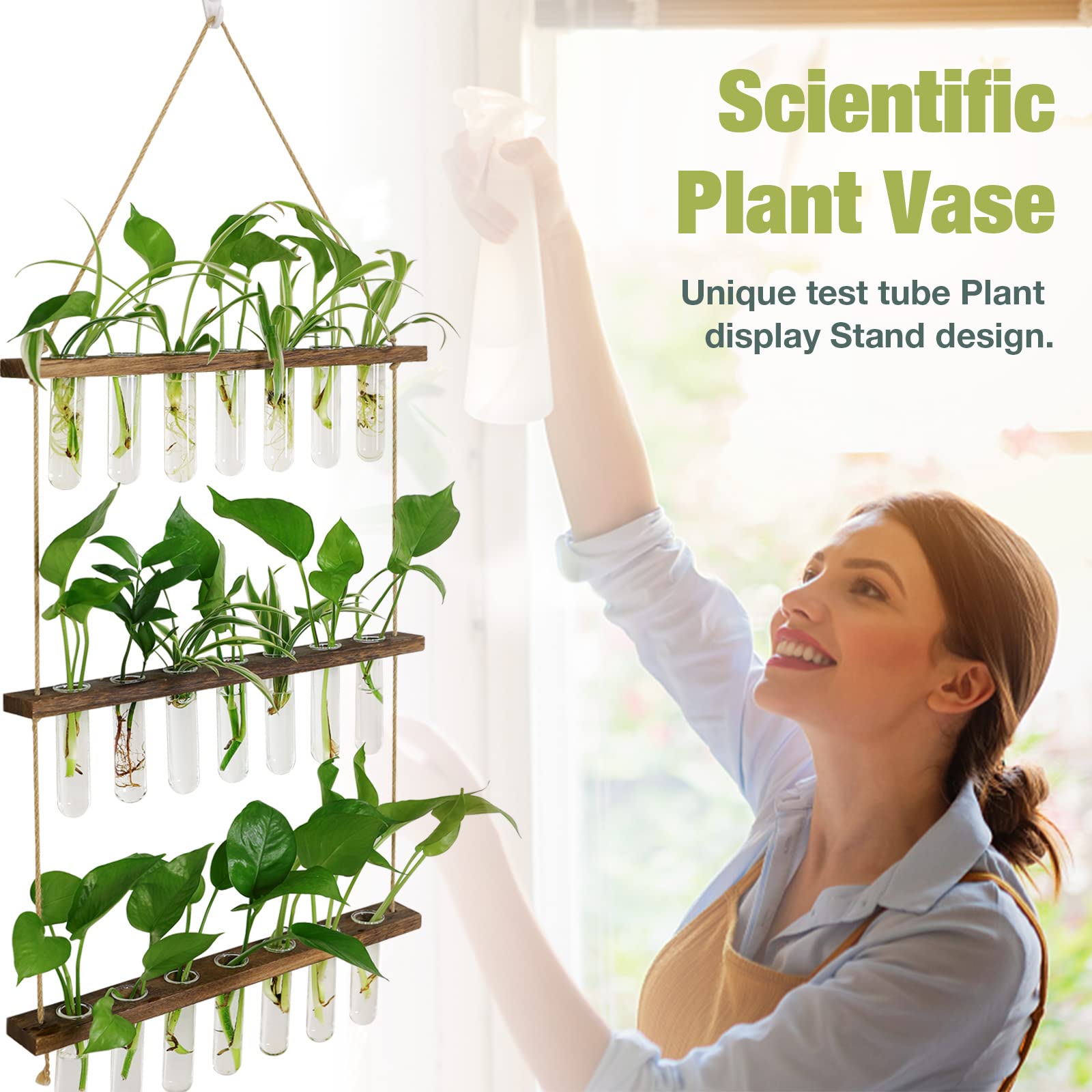 XXXFLOWER three-tier stand elevates plant cuttings on a wall