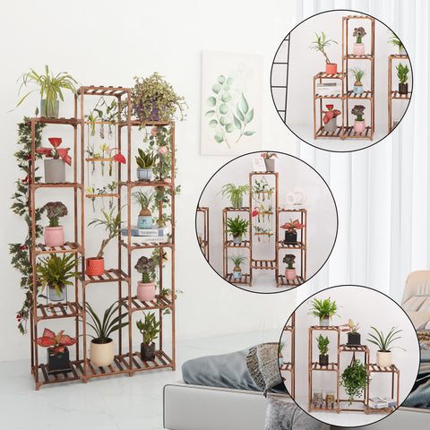 XXXFLOWER indoor-outdoor stand made from eco-friendly wood for versatile placement.