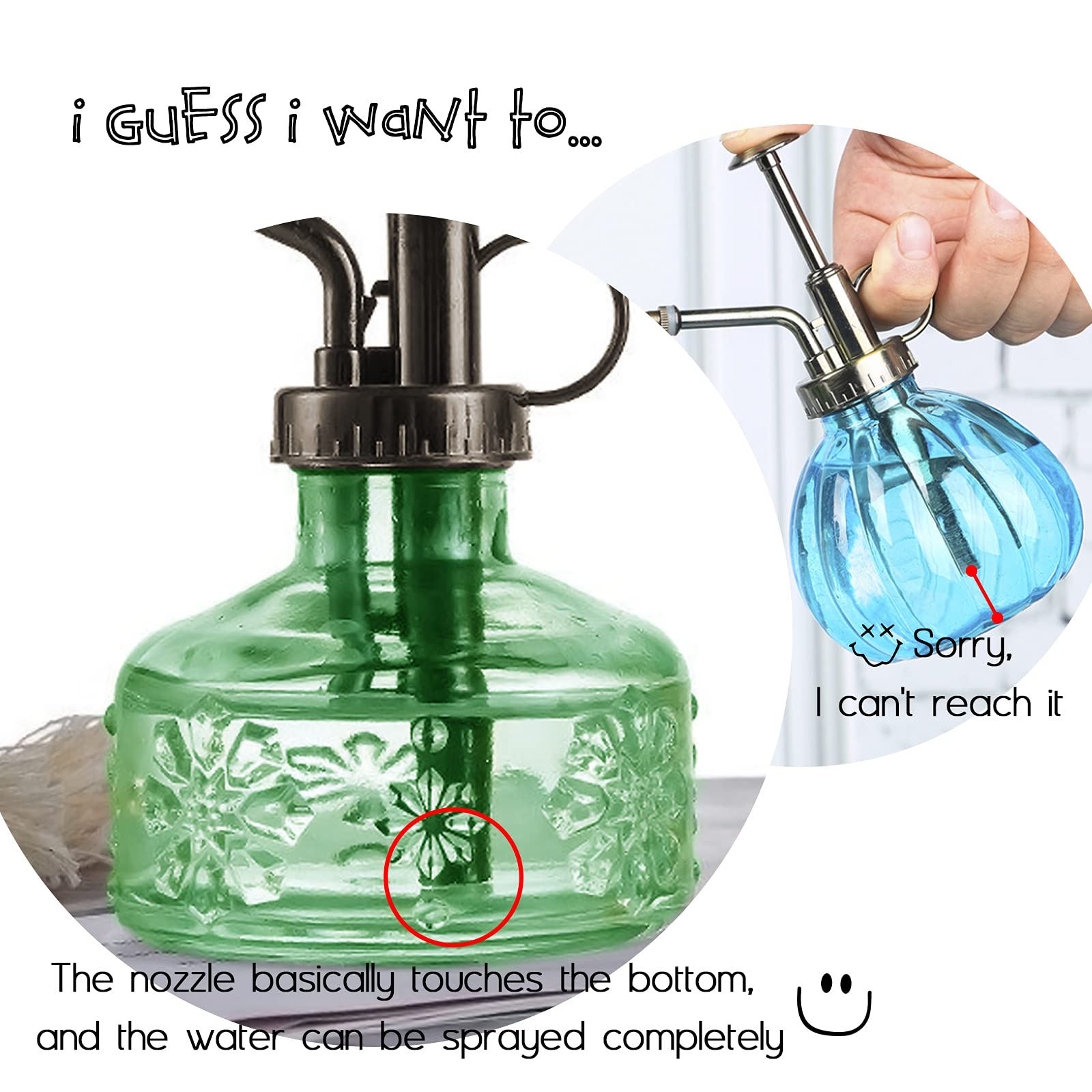 XXXFLOWER indoor plant care bottle offers easy one-handed misting for small plants.