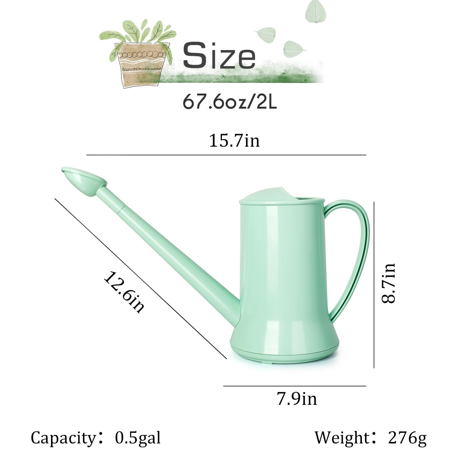 XXXFLOWER long-spout watering can provides precise reach for tall or hanging plants.