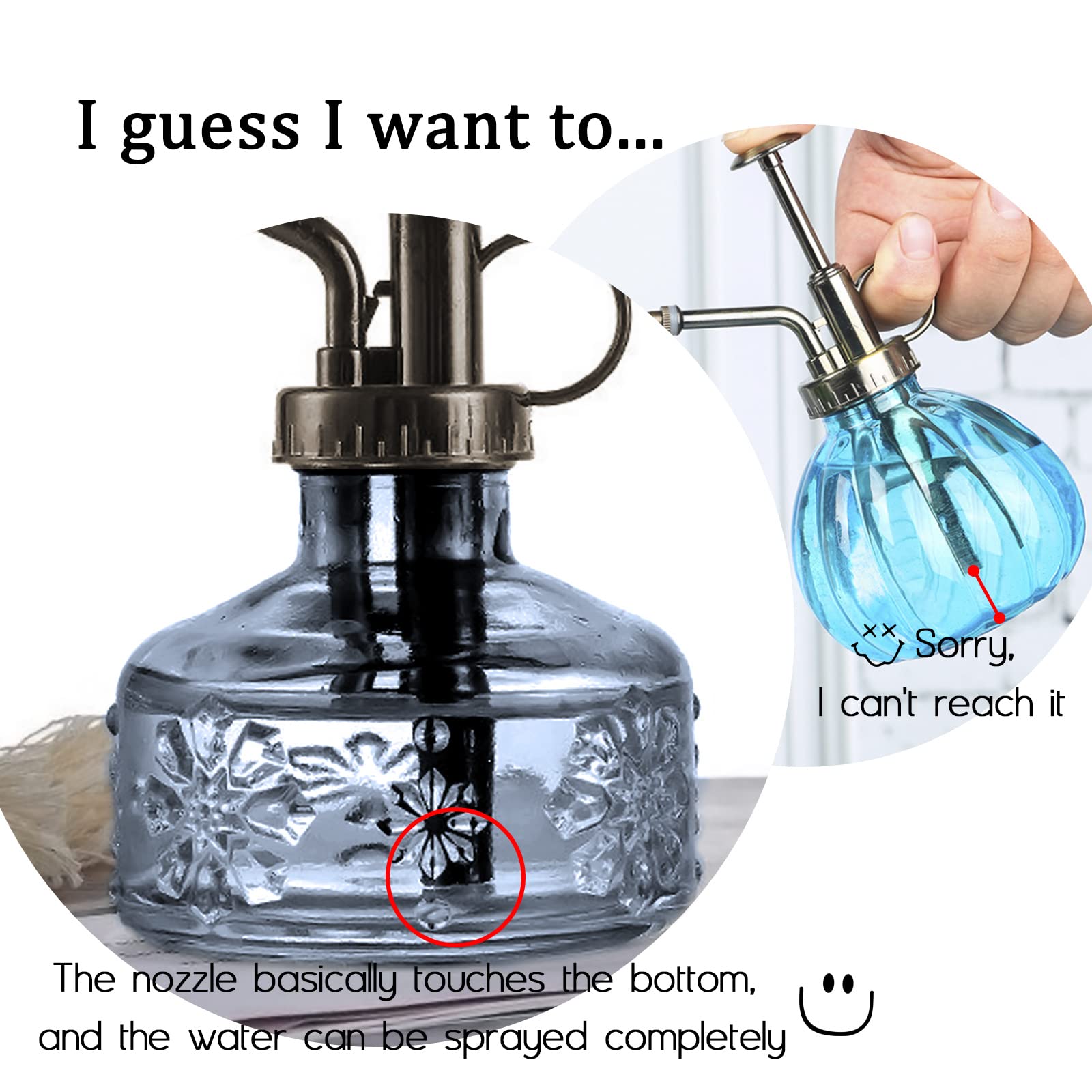 XXXFLOWER vintage plant sprayer enhances home decor while watering.