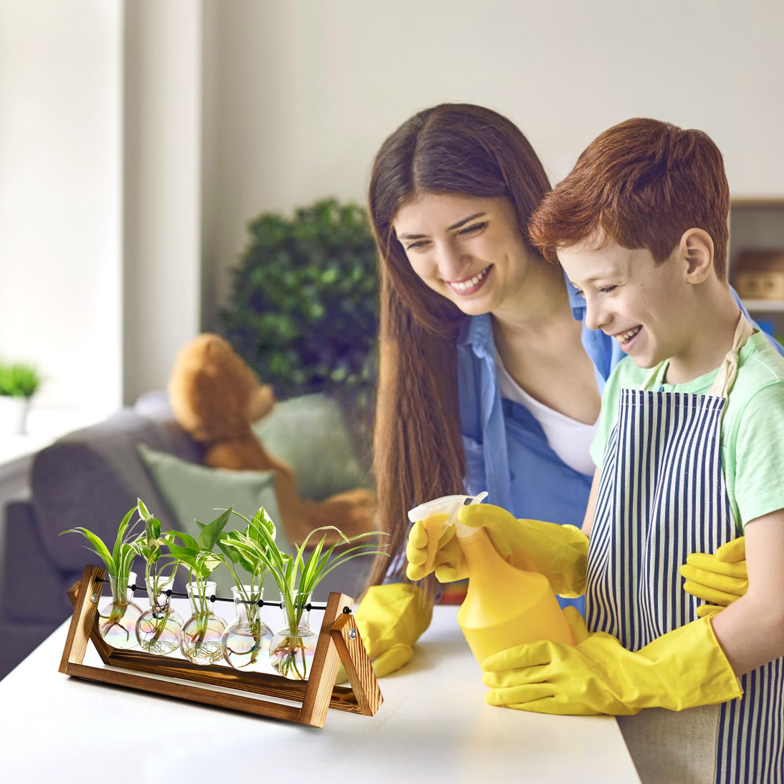 XXXFLOWER wall-hanging glass planter adds vertical greenery