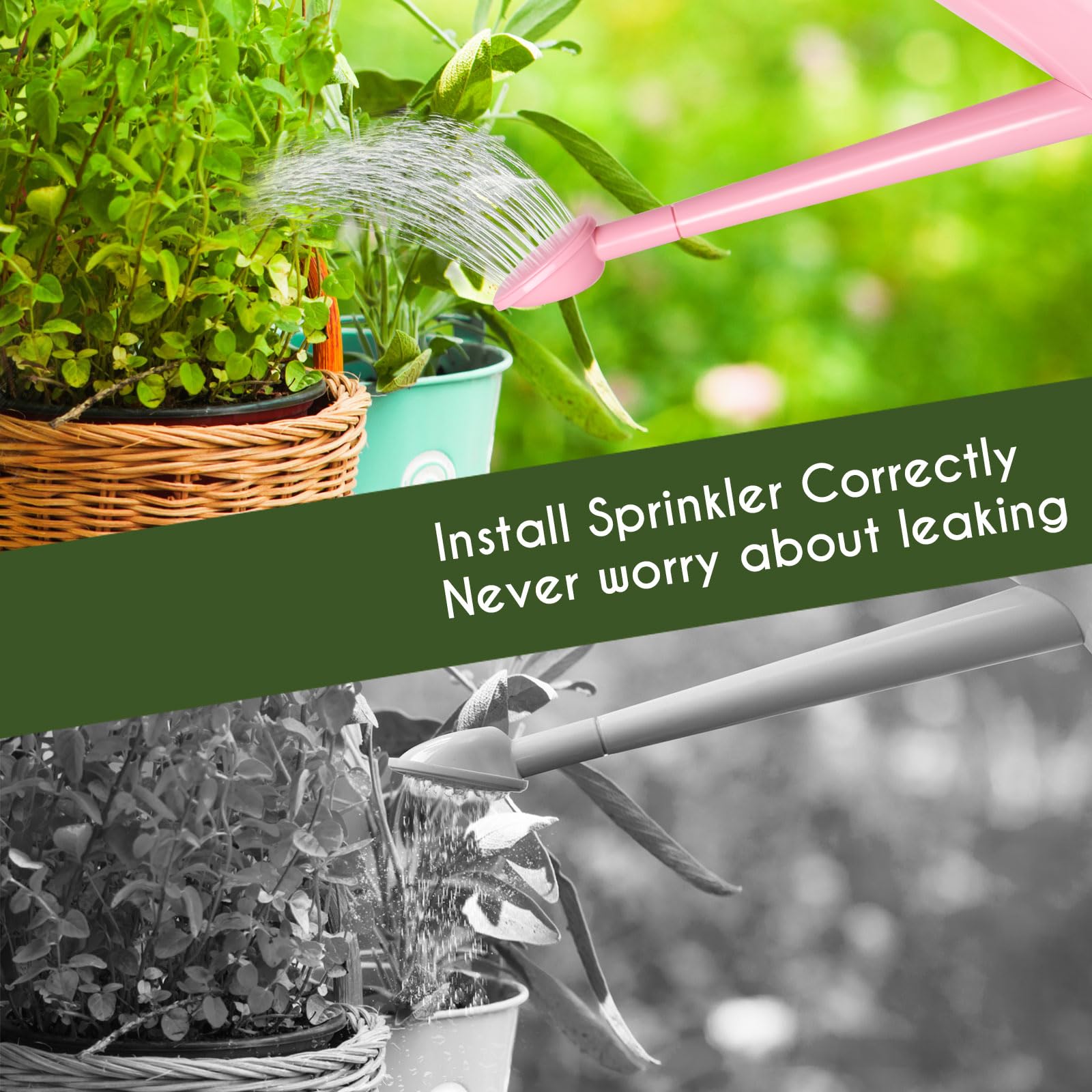 Person holds XXXFLOWER pink watering can for indoor plant care.