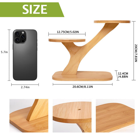 XXXFLOWER bamboo finish desk stand elevates herbs and tiny plants