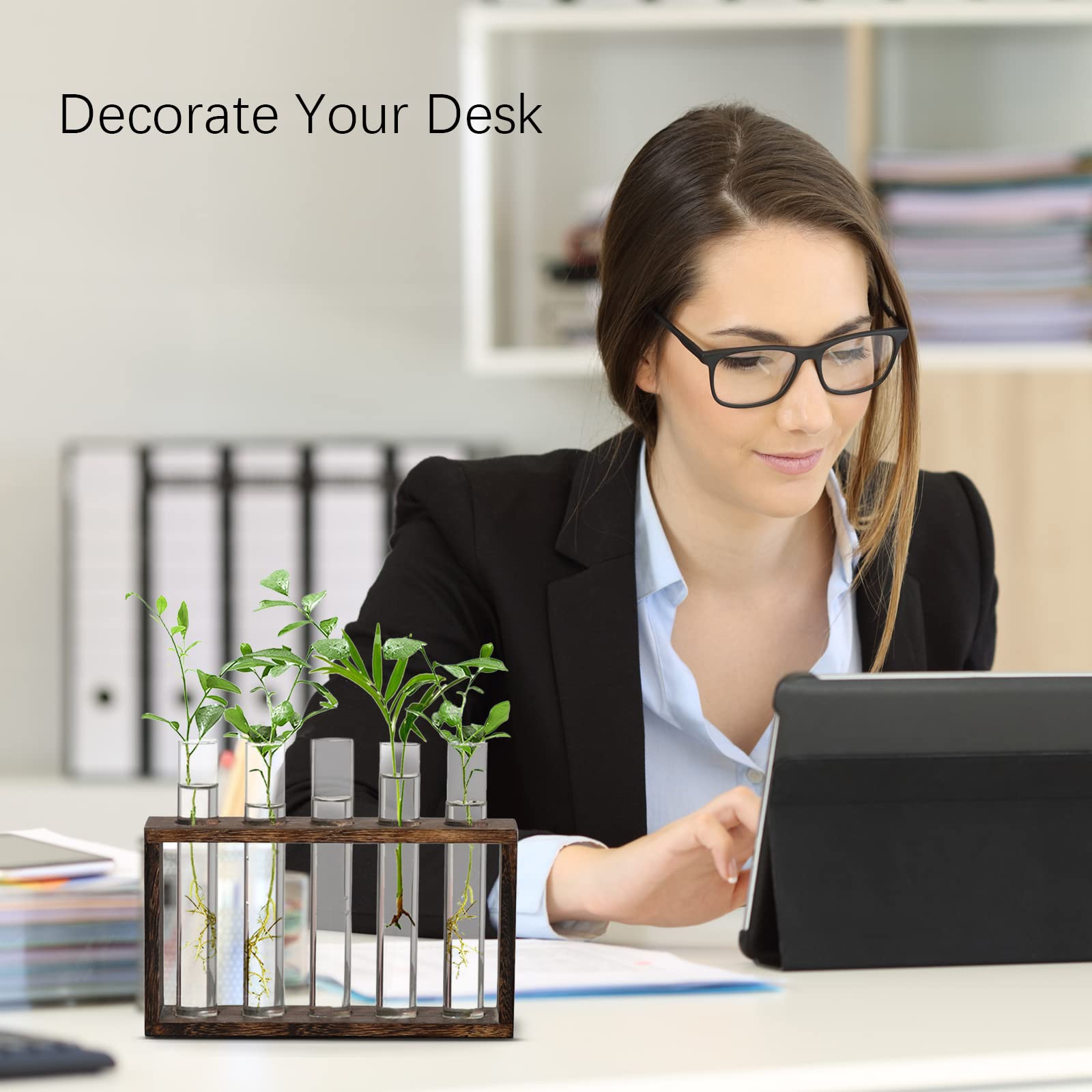 XXXFLOWER Wooden stand dimensions help plan placement on desks and shelves.