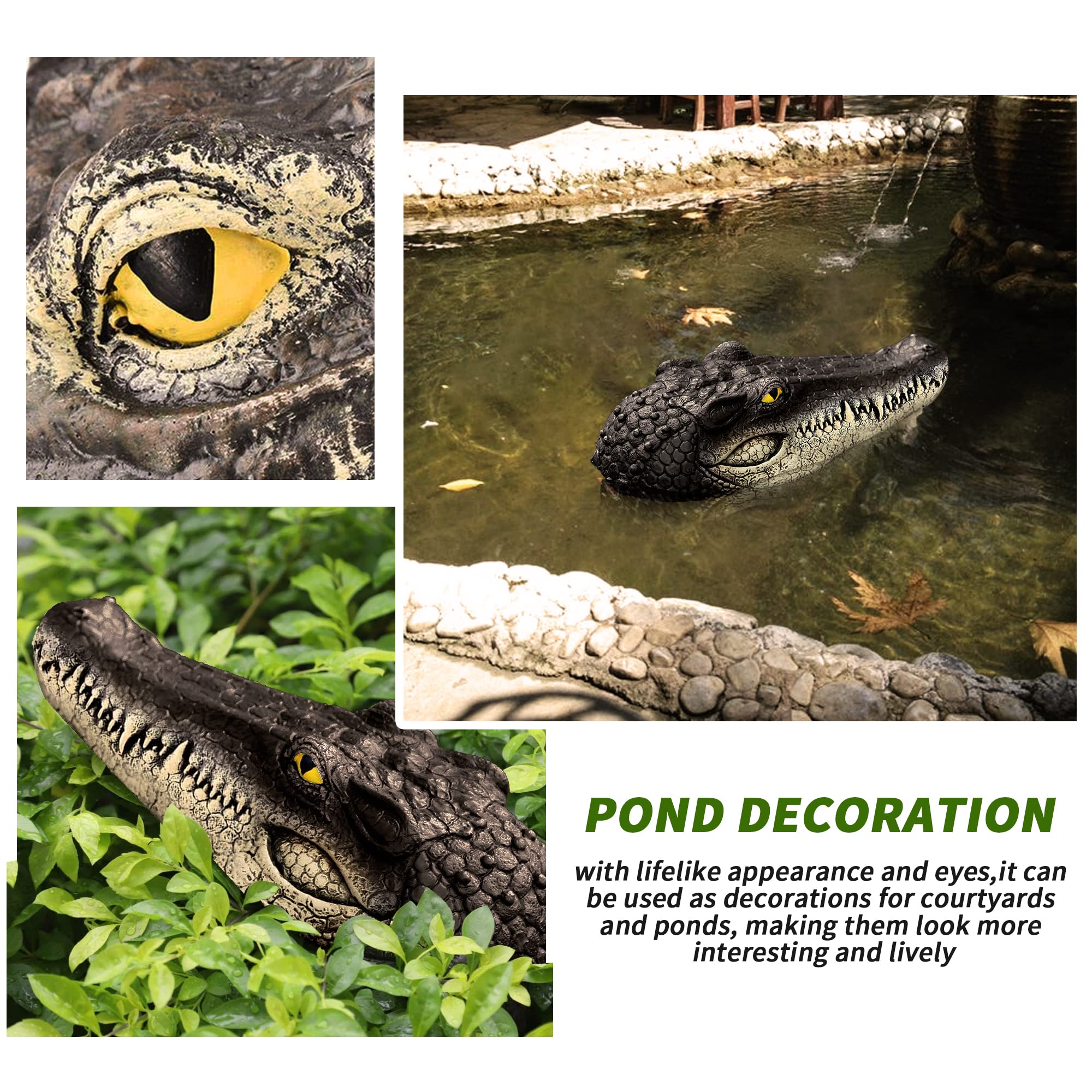Xxzhiho durable alligator head decoy resists weather for year-round use.